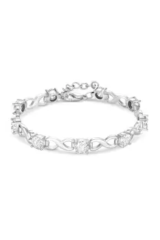 Image of Silver Plated Crystal Infinity Bracelet