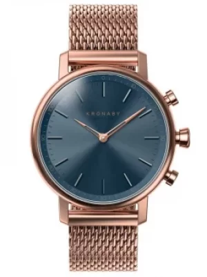 Image of Kronaby Carat Bluetooth Rose Tone Mesh Bracelet Smartwatch A1000-0668