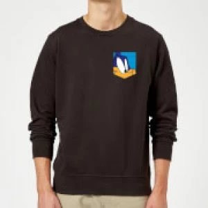 Image of Looney Tunes Roadrunner Face Faux Pocket Sweatshirt - Black