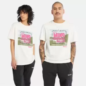 Image of Timberland All Gender Outdoor Graphic Tee In White White Product gender genderless, Size S