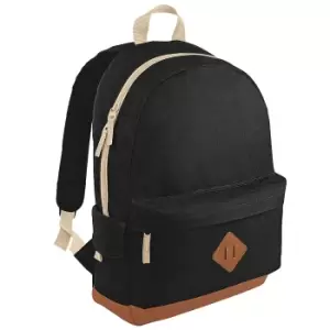 Image of Bagbase Heritage Retro Backpack / Rucksack / Bag (18 Litres) (One Size) (Black)
