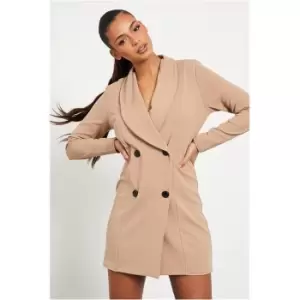 Image of I Saw It First Camel Tailored Blazer Dress - Brown