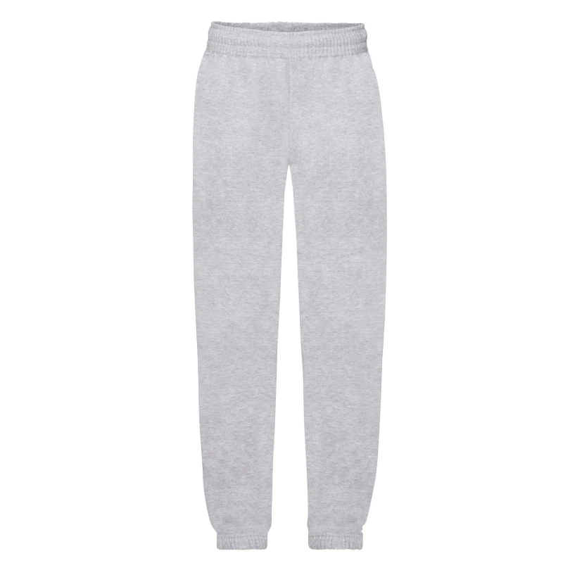 Image of Fruit of the Loom Heather Elasticated Hem Jogging Bottoms in Grey Size: 12-13 Years Grey Unisex 12-13 Years