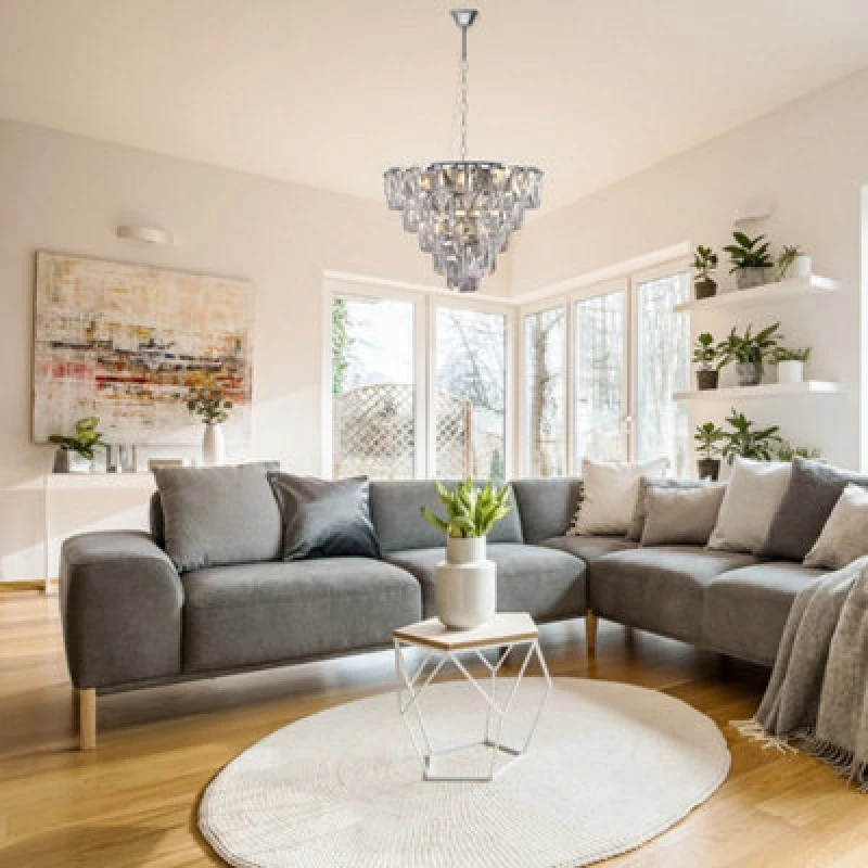 Image of Milagro Chelsea Chandelier 50cm Crystal And Chrome Centrepiece Silver unisex