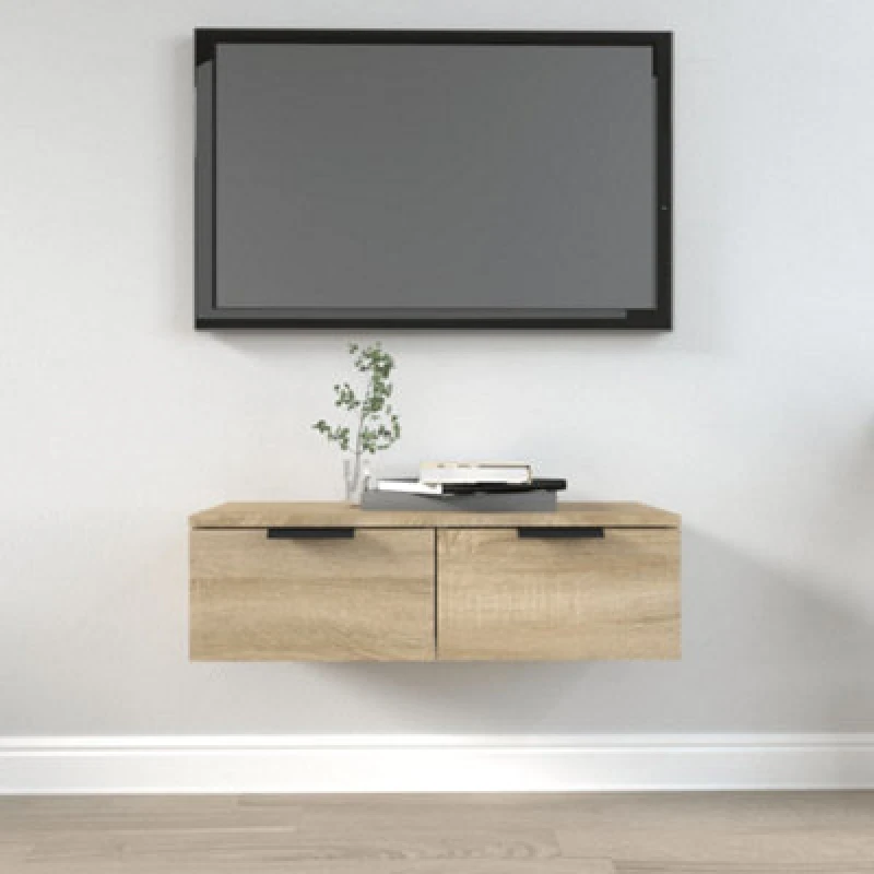 Image of Vidaxl Wall Cabinet Sonoma Oak 68X30X20 Cm Engineered Wood, Brown 811397
