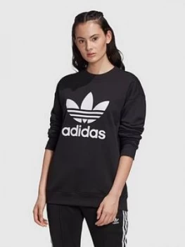 Image of Adidas Originals Trefoil Crew Sweat - Black