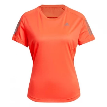 Image of adidas Own The Run T Shirt Ladies - App Solar Red