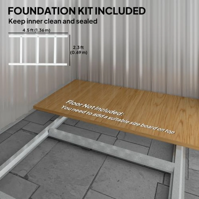 Image of Outsunny 5ft x 4.3ft Outdoor Metal Storage Shed with Sliding Door Sloped Roof, Grey 845-291V01LG