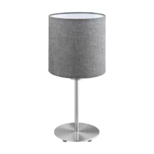 Image of EGLO Pasteri ES/E27 Table Lamp In Satin Nickel 60W - 96376