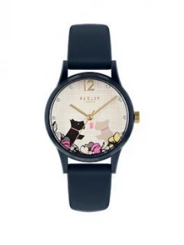Image of Radley Say It With Flowers Dial Navy Silicone Strap Ladies Watch