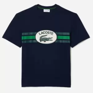 Image of Lacoste Mens Monogram T-Shirt - Navy - M