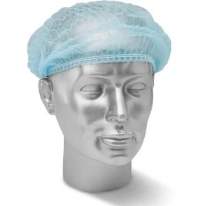 Image of Click Once Metal Detectable Disposable Hairnet Blue