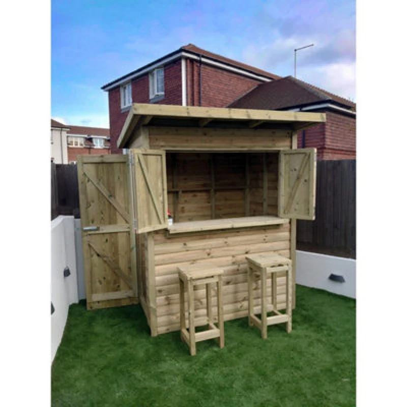 Image of Churnet Valley Garden Furniture Ltd The Castleton Garden Bar - Timber - L122 X W182 X H240 Cm