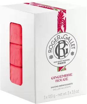 Image of Roger & Gallet Gingembre Rouge Wellbeing Soaps 3 x 100g