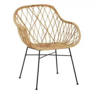 Image of Olivia's Joanna Braided Occasional Chair Light Brown / Brown