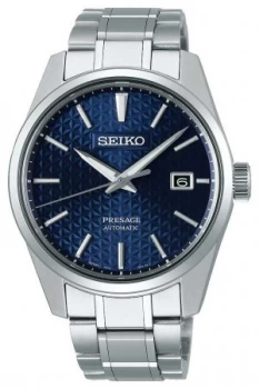 Image of Seiko Presage Mens Blue Dail Stainless Steel Watch
