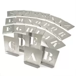 Image of 100MM (Set of 26) Steel Stencil Letters