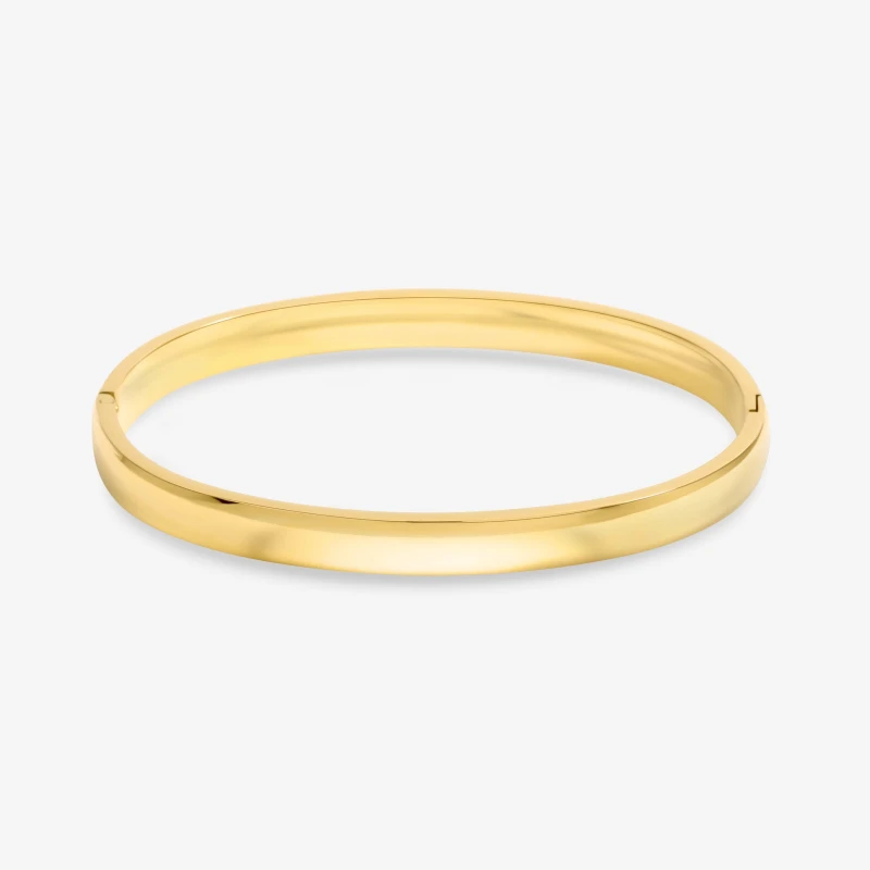 Image of Jon Richard Gold Plated Stainless Steel Polished Bangle Hoop Earrings One Size Gold 72390310000