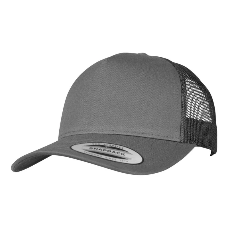 Image of Flexfit Mens Retro 5 Panel Trucker Cap in Charcoal Charcoal Male One Size