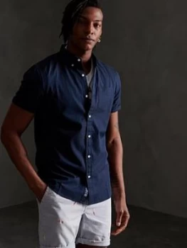 Image of Superdry University Oxford Shirt, Navy, Size L, Men
