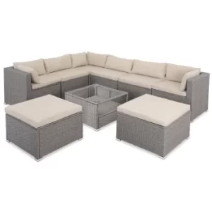 Image of Poly Rattan Corner Sofa Set 26Pcs Beige/Cream