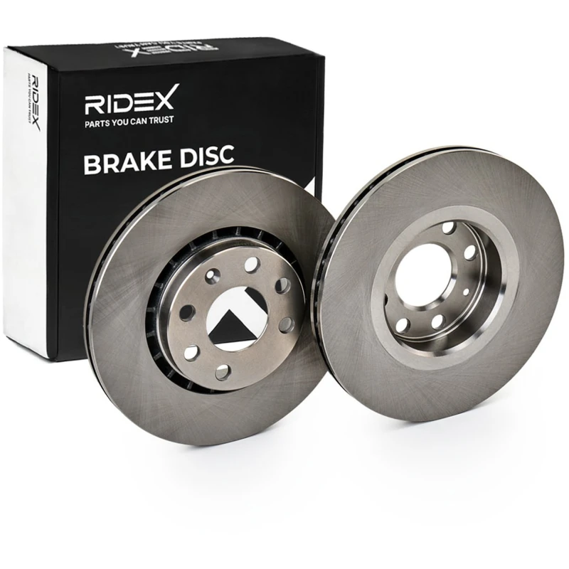 Image of RIDEX 82B0452 Brake disc Front Axle, Vented, Cast Iron, Uncoated, Untreated, without bolts/screws Cast Iron Brake Disc (82)