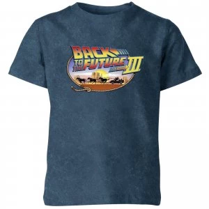 Image of Back To The Future Kids T-Shirt - Navy Acid Wash - 5-6 Years - Navy Acid Wash