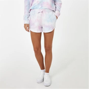 Image of Jack Wills Bea Logo Sweat Shorts - Multi Tie Dye