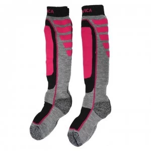 Image of Nevica Meribel 2 Pack Ski Socks Womens - Fuchsia/Grey