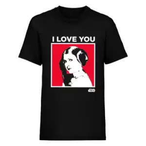 Image of Star Wars Mens I Love You Princess Leia T-Shirt (XL) (Black)
