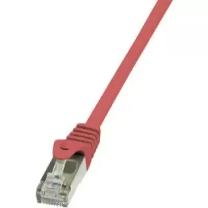 Image of LogiLink CP1054S RJ45 Network cable, patch cable CAT 5e F/UTP 2m Red incl. detent