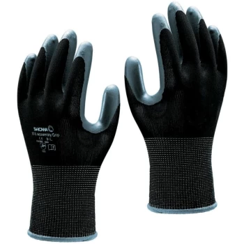 Image of Nitrile Coated Grip Gloves, Grey/Black, Size 7 - Showa