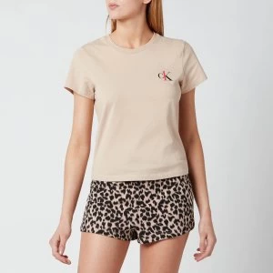 Image of Calvin Klein Womens Short Sleeve Crew Neck - Charming Khaki - M