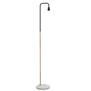Image of Industrial Style Talisman Copper Floor Lamp with White Marble Base