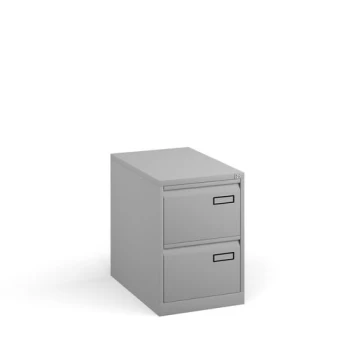 Image of Bisley steel 2 drawer public sector contract filing cabinet 711mm high - goose grey