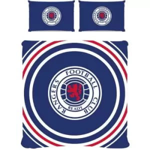 Image of Rangers FC Reversible Pulse Duvet Cover Set (Single) (Royal Blue/White/Red) - Royal Blue/White/Red