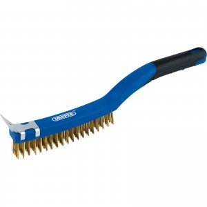 Image of Draper Brass Wire Scratch Brush and Scraper 3 Rows
