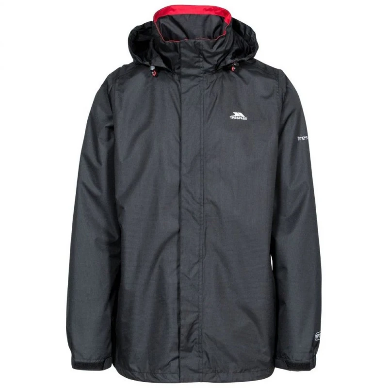 Image of Trespass Trespass Men Fraser II Waterproof Jacket in Black Size: X-Small Black XS Male 5057819091687