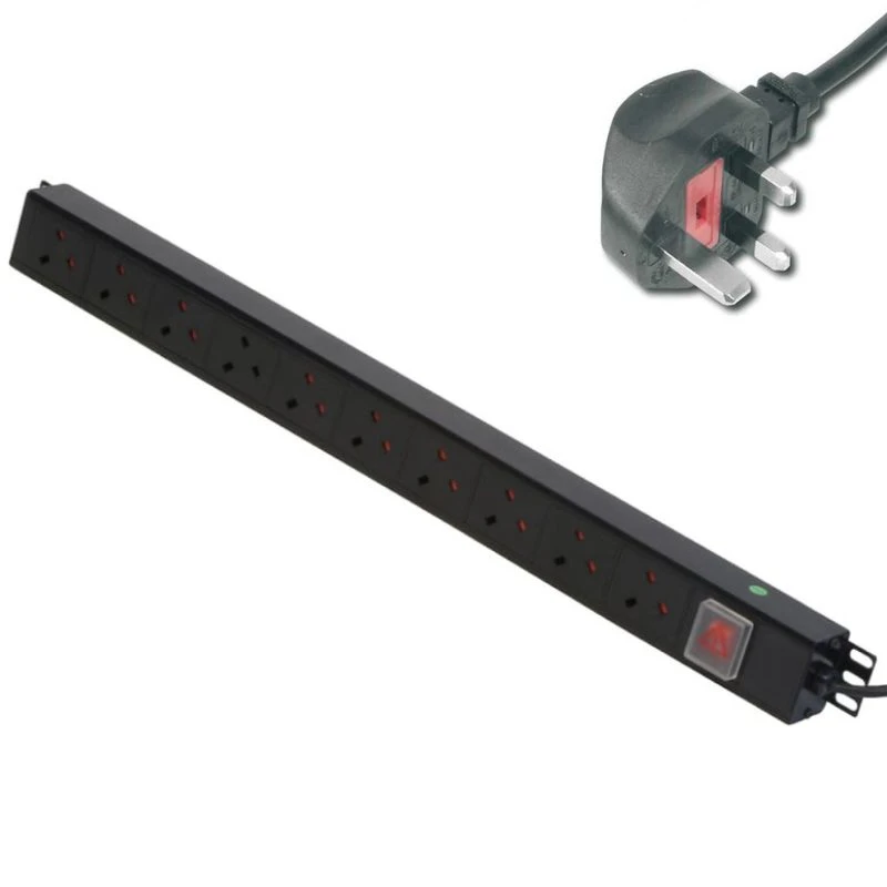 Image of POWERDATA 10 WAY 19" RACK UK PDU TO 13A PLUG - VERTICAL