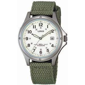 Image of Lorus Gents Titanium Canvas Strap Watch