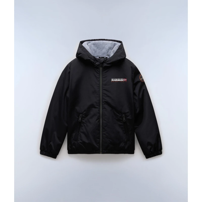 Image of Napapijri Kids Scott Water Resistant Wind Resistant Recycled Polyester Rain Anorak Black 041 male 8Y