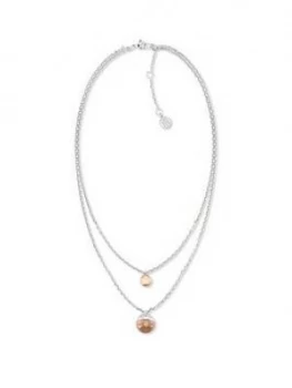 Image of Tommy Hilfiger Double Layer Orb Necklace in Stainless Steel, One Colour, Women