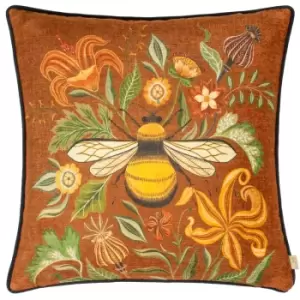 Image of Hawthorn Bee Cushion Ginger, Ginger / 43 x 43cm / Polyester Filled