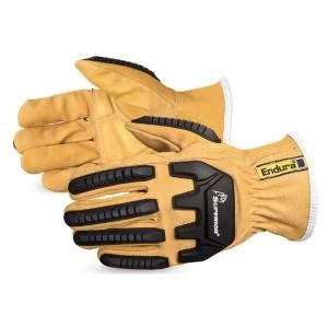 Image of Superior Glove Endura Oilbloc Anti Impact Driver Glove Tan M Ref
