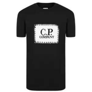 Image of CP COMPANY BoyS Stitch Logo T Shirt - Black