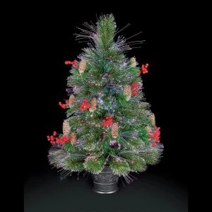 Image of Premier Decorations 80cm LED Snow Tipped Bottle Brush Tree