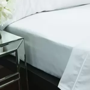 Image of Bianca Luxury 100% Cotton Sateen 800 Thread Count Fitted Sheet, White, Double