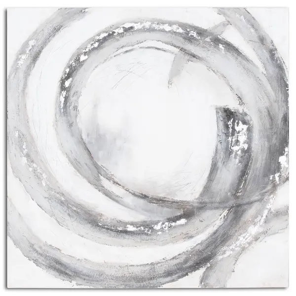 Image of Hill Galaxy Silver And Grey Hand Painted Canvas HI-21795