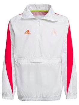 Image of Boys, adidas Junior X Half Zip Top - White, Size 11-12 Years