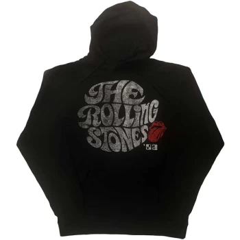 Image of The Rolling Stones - Swirl Logo '82 Unisex Medium Hoodie - Black
